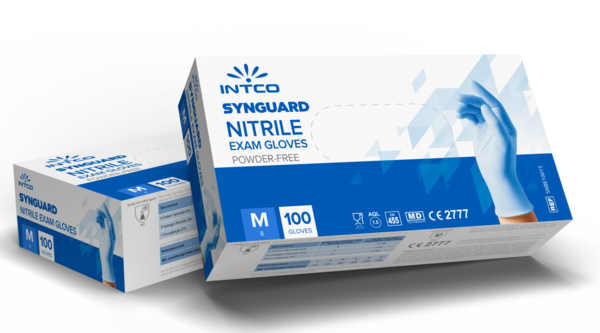 100 Stück INTCO SYNGUARD NITRIL medizinische Einweghandschuhe Blau latex- und puderfrei Gr. S-XL