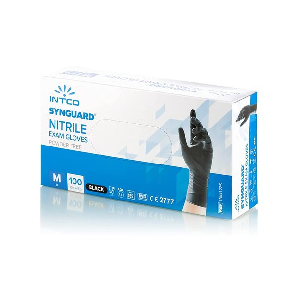 100 Stück INTCO SYNGUARD NITRIL medizinische Einweghandschuhe Black latex- und puderfrei Gr. S-XL