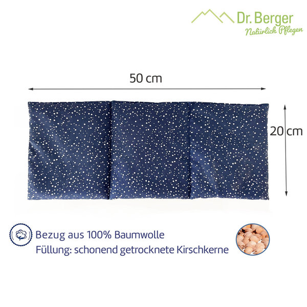 Original Dr. Berger 1-Kammer-und 3-Kammer Kirschkernkissen Set Tupfendruck Blau