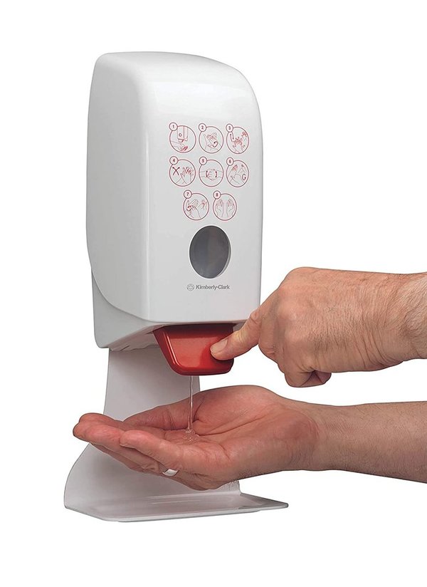 Aquarius™ Händedesinfektionsspender Weiß Rot für 1 Liter Desinfektionsmittel