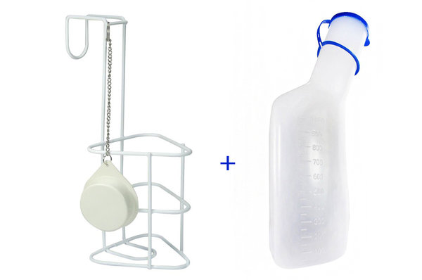 Urinflaschenhalter Set mit Flasche 1000 ml (für Männer)