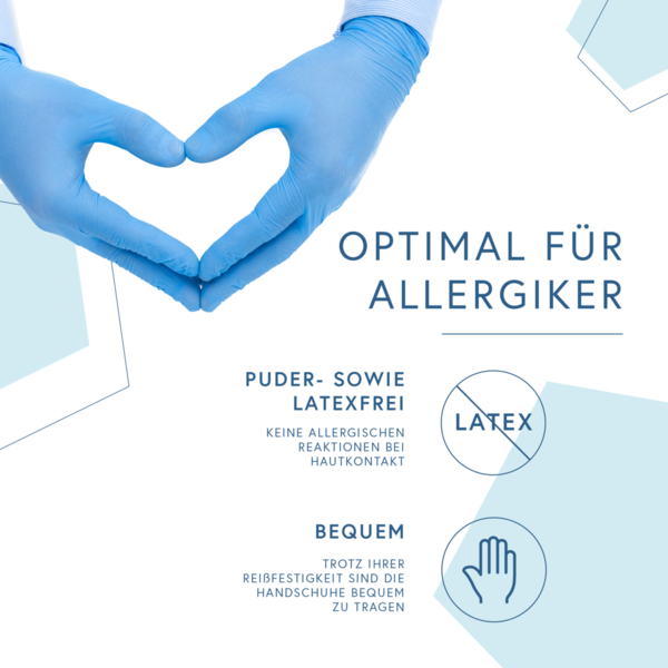 100 Stück Dr. Berger Nitril Einmalhandschuhe latex- und puderfrei Blau Gr. S-XL
