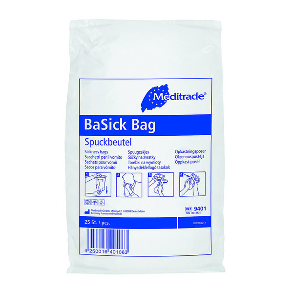 25 Stück Meditrade BaSick Bag Spuckbeutel 1500 ml