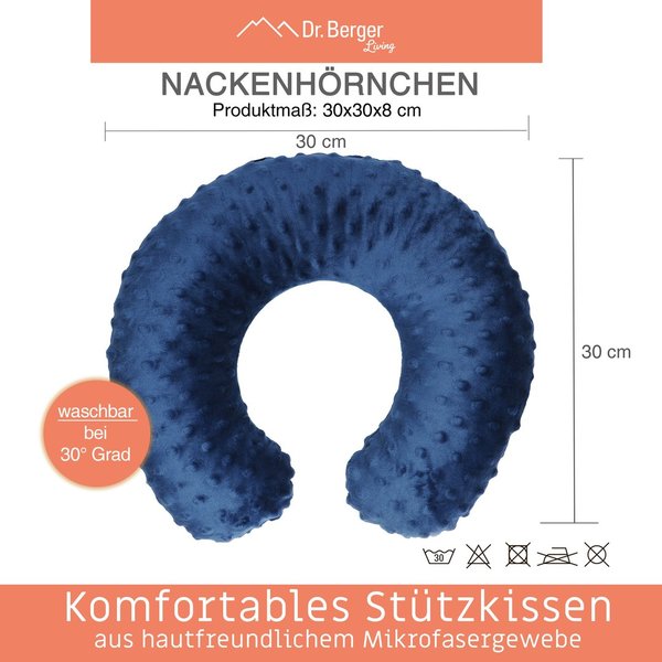 Dr. Berger Nackenhörnchen Minky Blau 30 x 30 x 8 cm